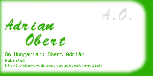adrian obert business card
